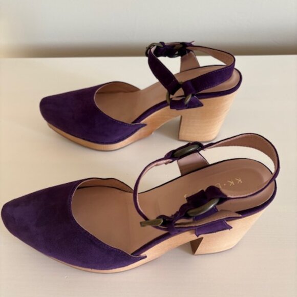 KK Dodds Purple Suede Platform Shoes - Picture 4 of 5
